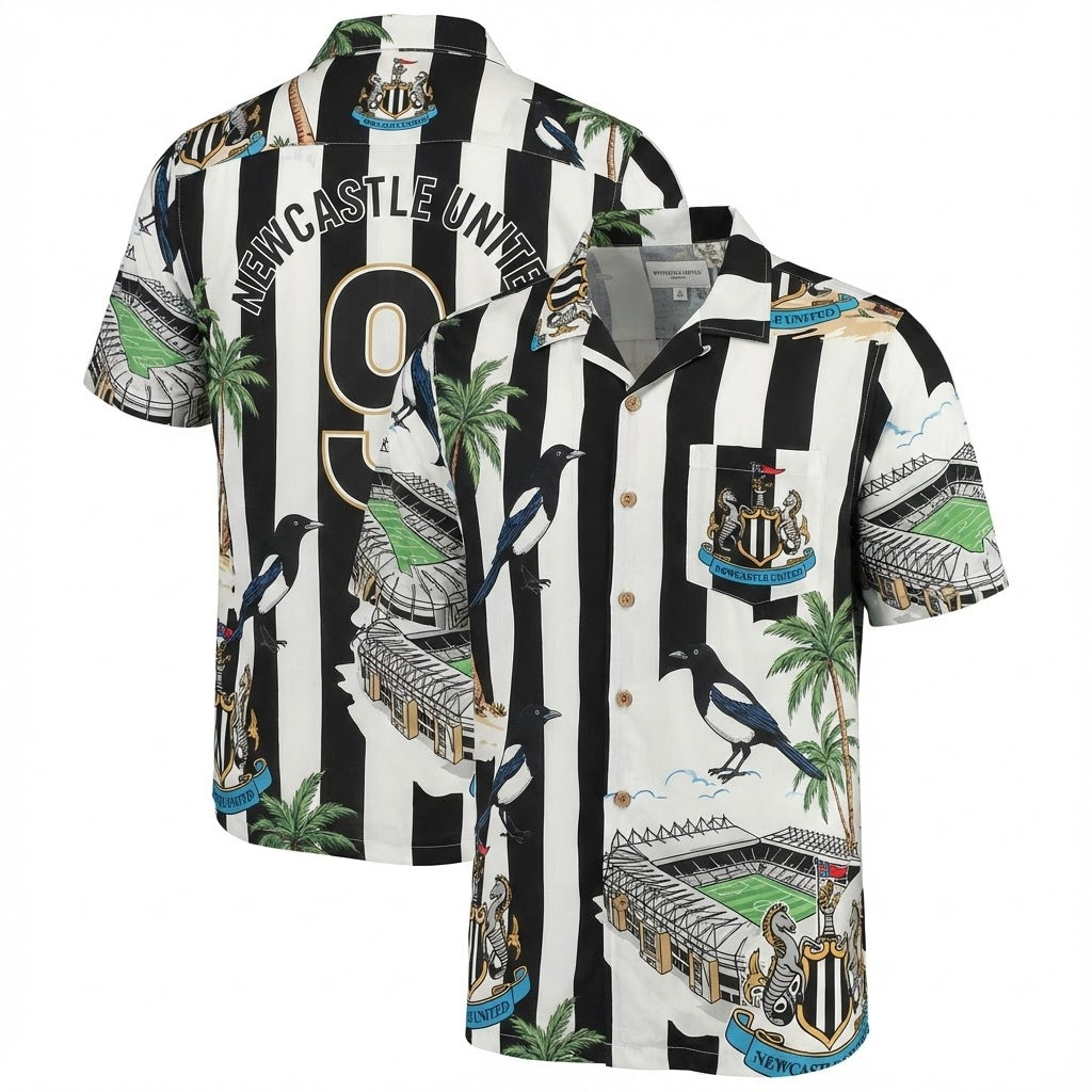 Newcastle United Hawaiian Shirt - St. James' Park Magpies Retro Fanwear - LeagueLockerGear