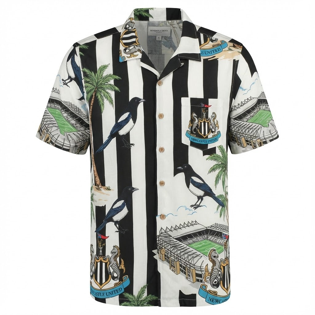 Newcastle United Hawaiian Shirt - St. James' Park Magpies Retro Fanwear - LeagueLockerGear