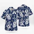 Tottenham Hotspur Hawaiian Shirt - Navy Blue Tropical Floral Fan Apparel - LeagueLockerGear
