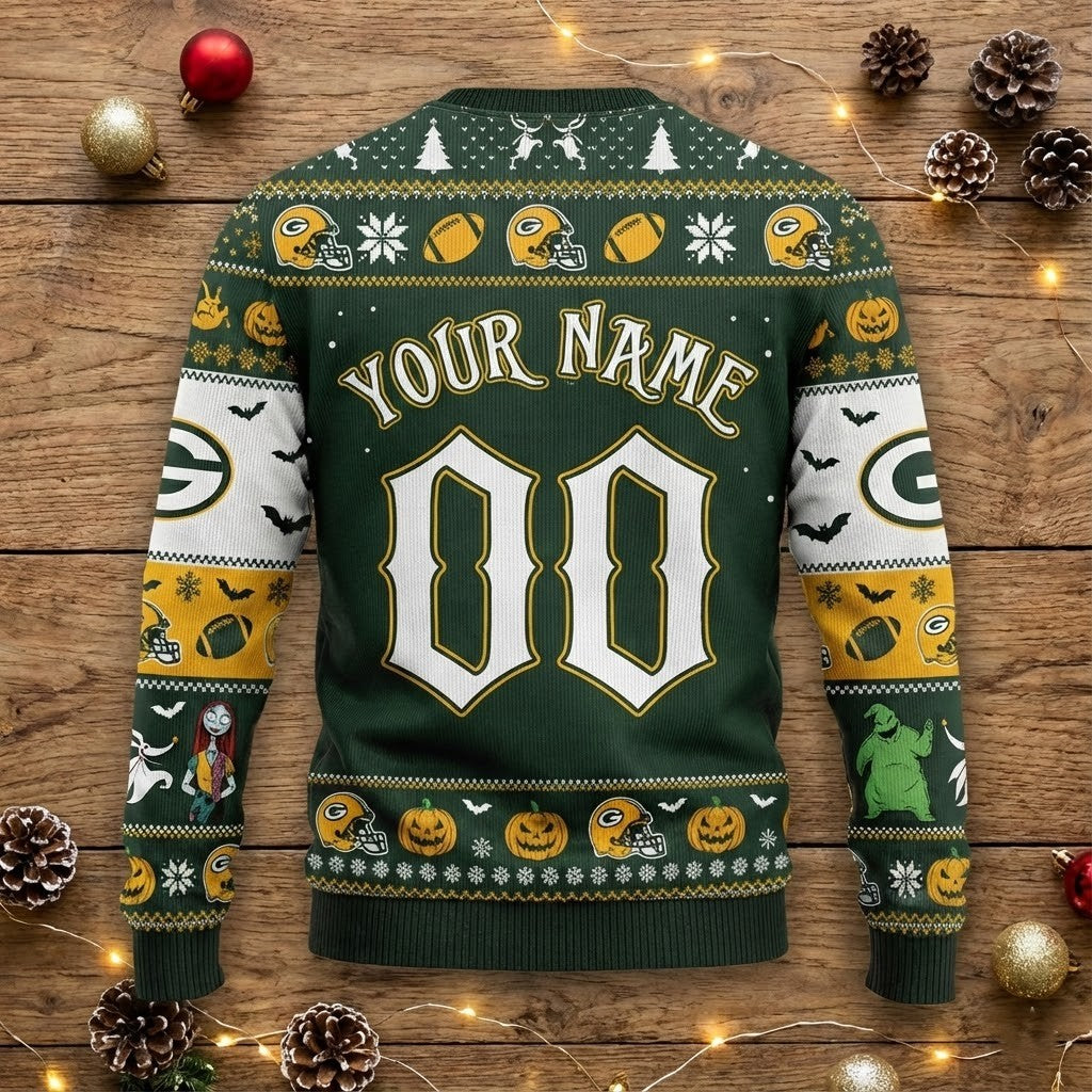Green Bay Packers Nightmare Before Christmas Sweater - NFL Ugly Christmas Sweater - LeagueLockerGear