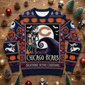 Chicago Bears Nightmare Before Christmas Sweater - NFL Jack Skellington and Sally Ugly Holiday Sweater - LeagueLockerGear