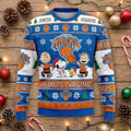 New York Knicks Peanuts Christmas Sweater - Snoopy Charlie Brown NBA Ugly Holiday Sweater - LeagueLockerGear