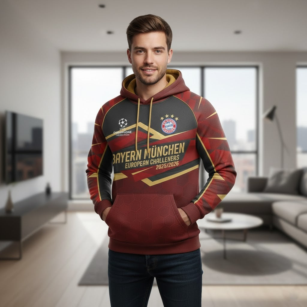 Bayern München Custom Hoodie - 3D All-Over Print Champions League Fan Sportswear - LeagueLockerGear