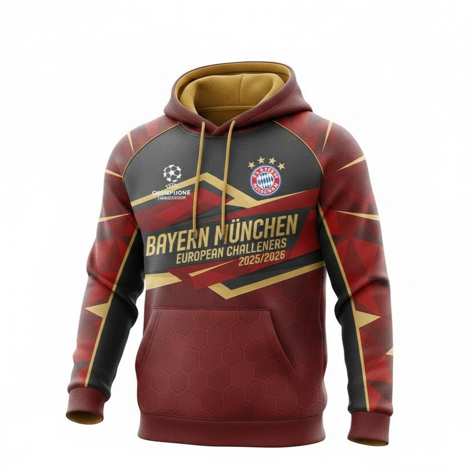 Bayern München Custom Hoodie - 3D All-Over Print Champions League Fan Sportswear - LeagueLockerGear