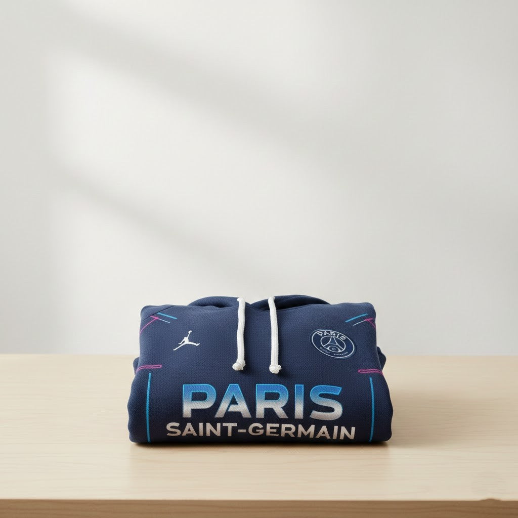 Paris Saint-Germain 3D Hoodie - Custom Number Paris Skyline Neon Graphic Pullover - LeagueLockerGear