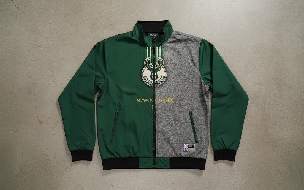 Milwaukee Bucks Full Zip Jacket - Split Color Block NBA Fan Track Jacket - LeagueLockerGear