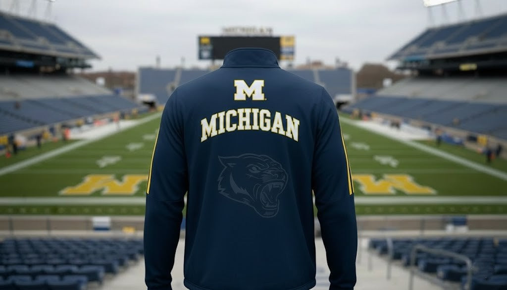 Sherrone Moore Michigan Wolverines Pullover - Jordan Brand Quarter-Zip Head Coach Jacket - LeagueLockerGear