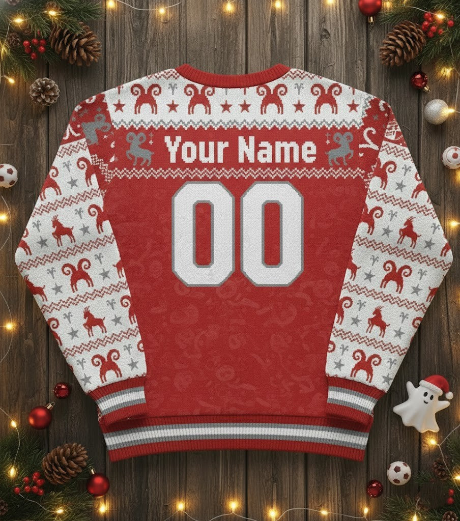 1. FC Köln Ugly Christmas Sweater - Knitted Football Fan Holiday Jumper, Hennes Mascot Gift - LeagueLockerGear