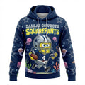 Dallas Cowboys SpongeBob SquarePants Hoodie - NFL Cartoon Crossover 3D All Over Print Pullover - LeagueLockerGear