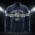 Georgetown Hoyas Quarter-Zip Pullover - Vintage NCAA Mascot Fleece Sweatshirt - LeagueLockerGear