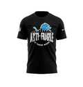 Detroit Lions Anti-Fragile T-Shirt - Nike NFL Fan Gear with Distressed Slogan and City Skyline Graphic - LeagueLockerGear