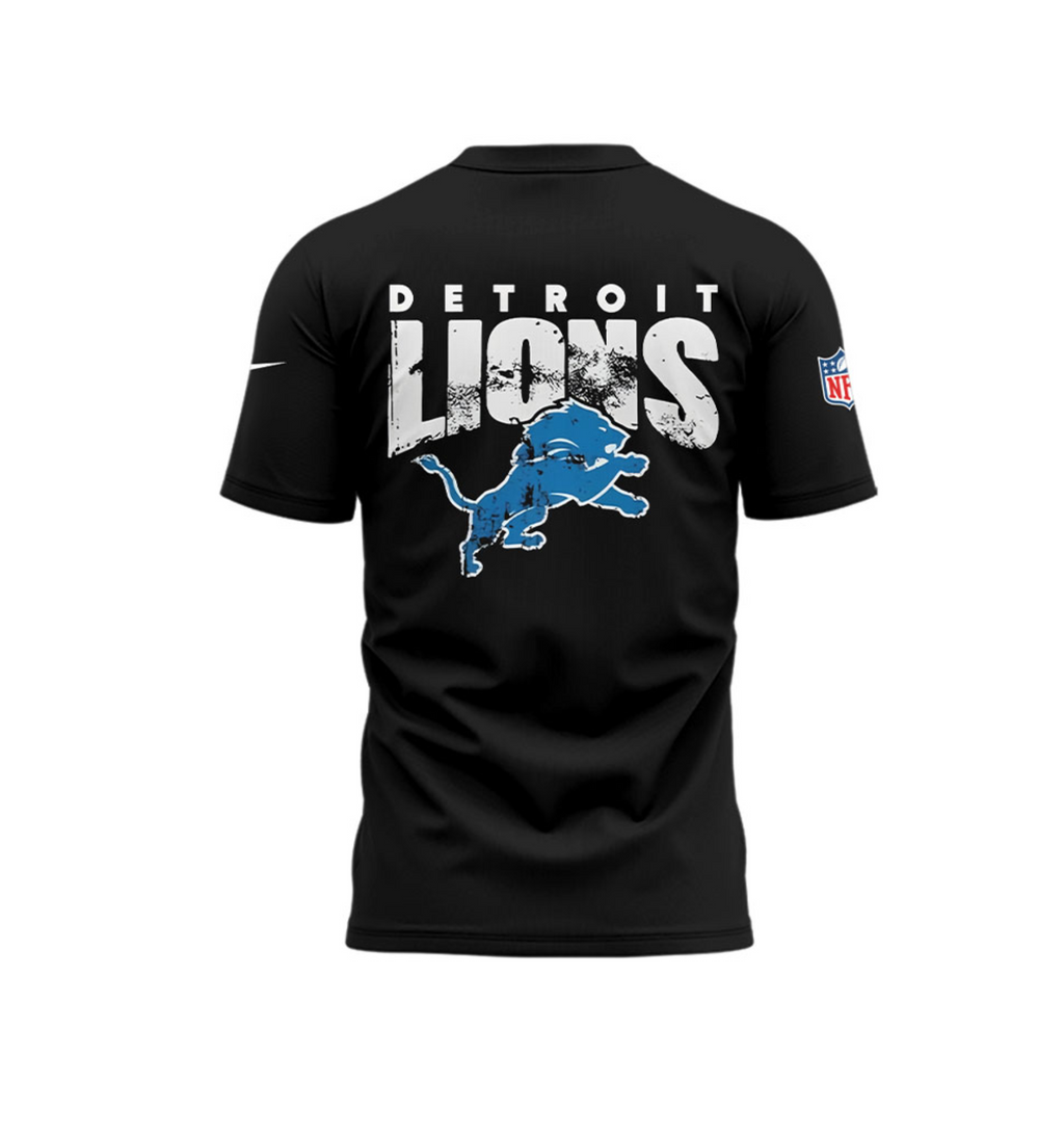 Detroit Lions Anti-Fragile T-Shirt - Nike NFL Fan Gear with Distressed Slogan and City Skyline Graphic - LeagueLockerGear