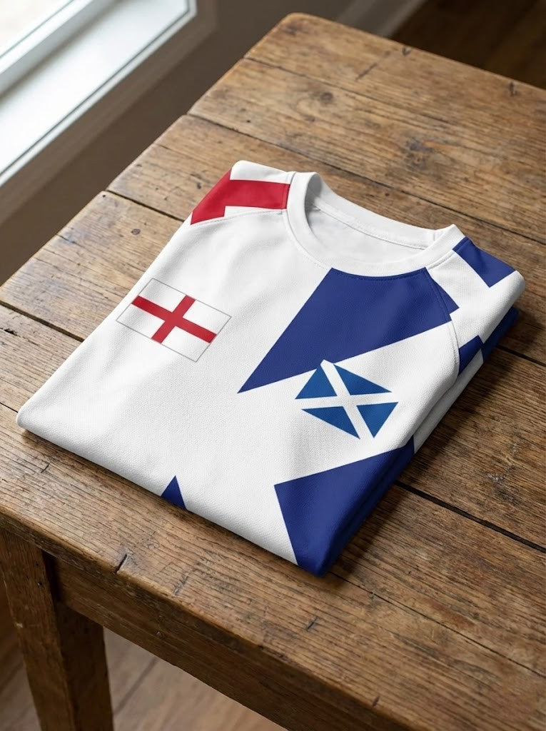England and Scotland Half Shirt - Combined National Flags 3D All Over Print Fan T-Shirt - LeagueLockerGear