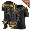 Ole Miss Rebels Chambliss Football Jersey - No. 6 Black Allstate Sugar Bowl Edition with Metallic Gold Accents - LeagueLockerGear