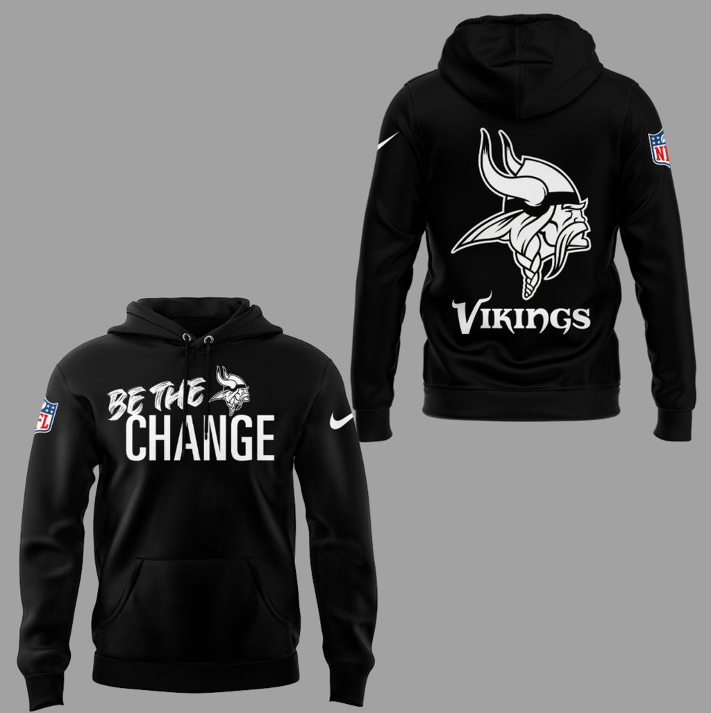 Minnesota Vikings Be The Change Hoodie - NFL Social Justice Inspired Black Pullover Sweatshirt - LeagueLockerGear