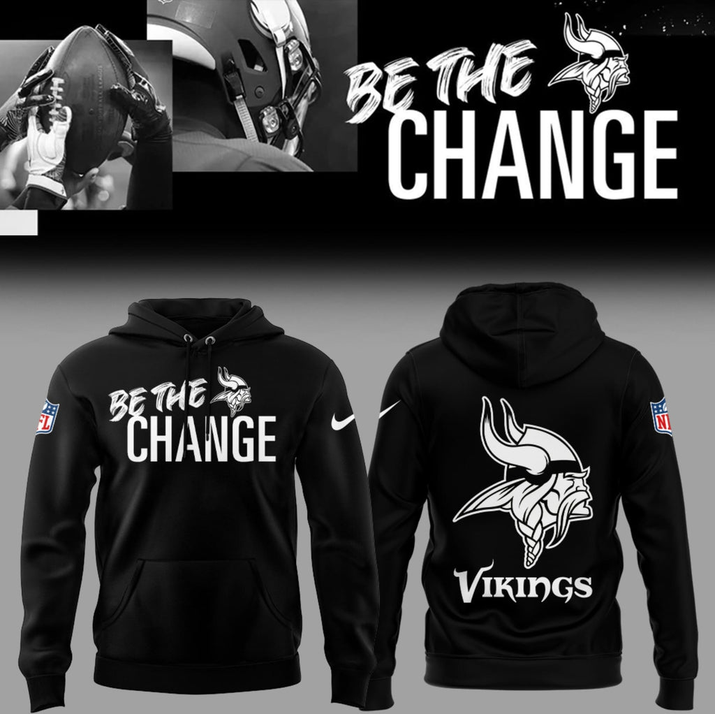 Minnesota Vikings Be The Change Hoodie - NFL Social Justice Inspired Black Pullover Sweatshirt - LeagueLockerGear