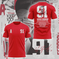 Sergei Fedorov Detroit Red Wings Shirt - Number 91 Tribute Tee with Signature and Career Highlights Graphic - LeagueLockerGear