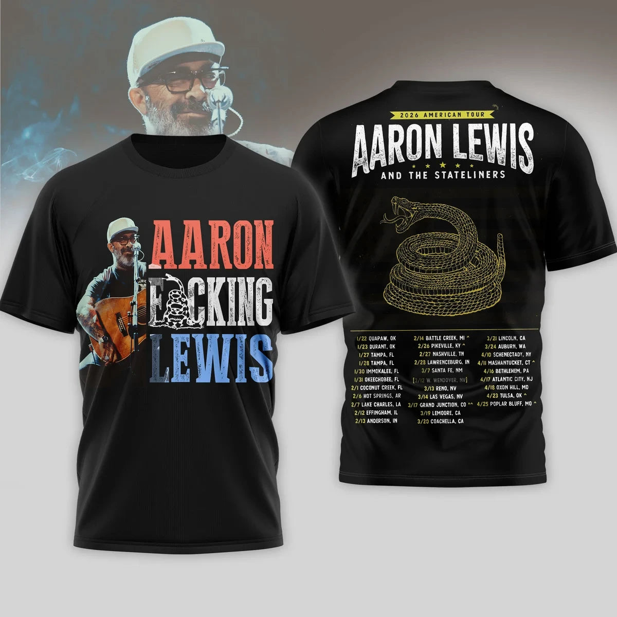 Aaron Fcking Lewis Tour Shirt - 2026 American Tour Concert - LeagueLockerGear
