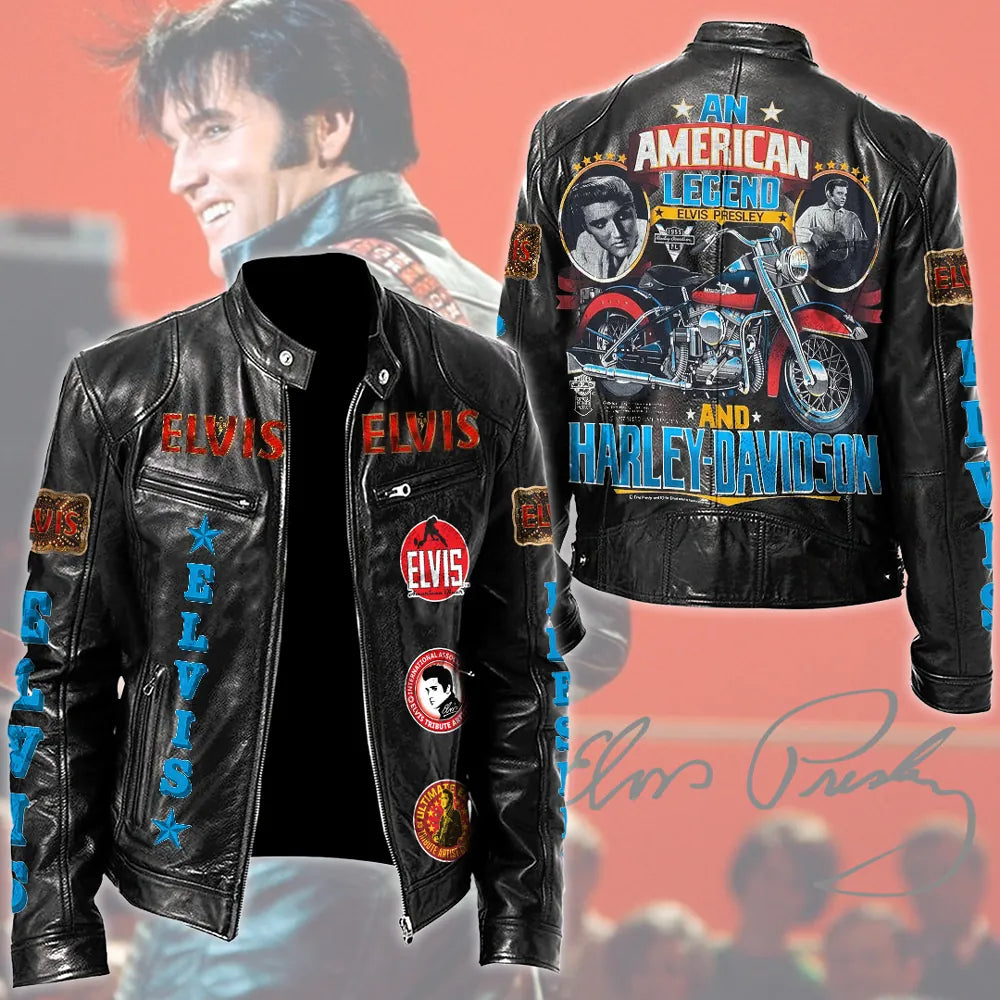 Elvis Presley Harley-Davidson Motorcycle Leather Jacket - LeagueLockerGear