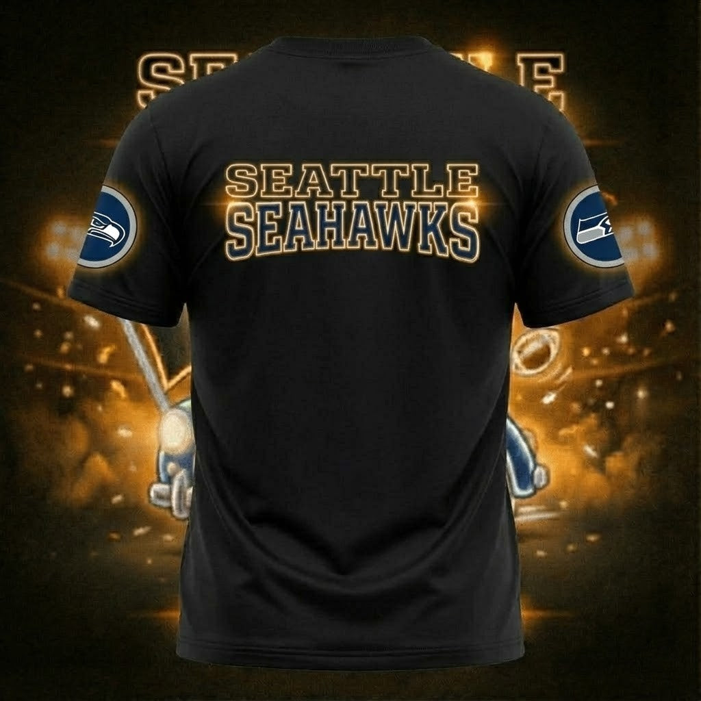 Seattle Seahawks Snoopy Champions T-Shirt - LeagueLockerGear