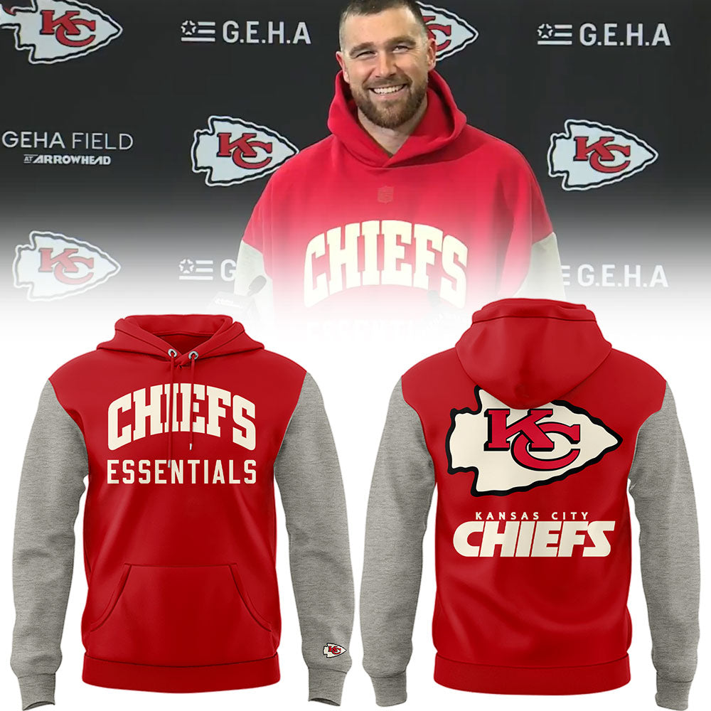 Kansas City Chiefs Essentials Hoodie - Two-Tone Pullover Football Fan Gear - LeagueLockerGear