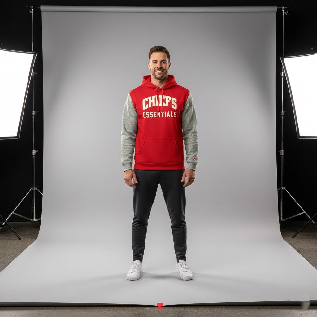 Kansas City Chiefs Essentials Hoodie - Two-Tone Pullover Football Fan Gear - LeagueLockerGear