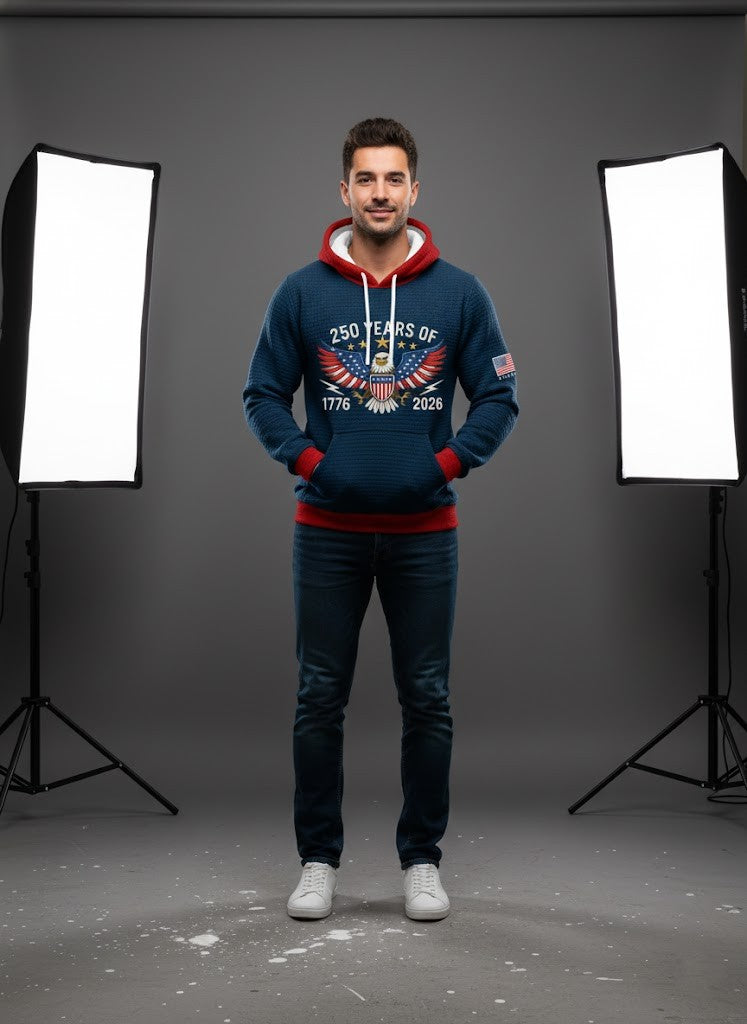 250 Years of Freedom Hoodie - Patriotic American Eagle 1776-2026 Anniversary - LeagueLockerGear