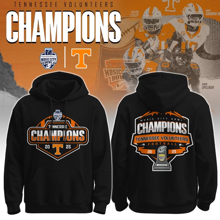 Tennessee Volunteers Music City Bowl Champions 2025 Hoodie - LeagueLockerGear