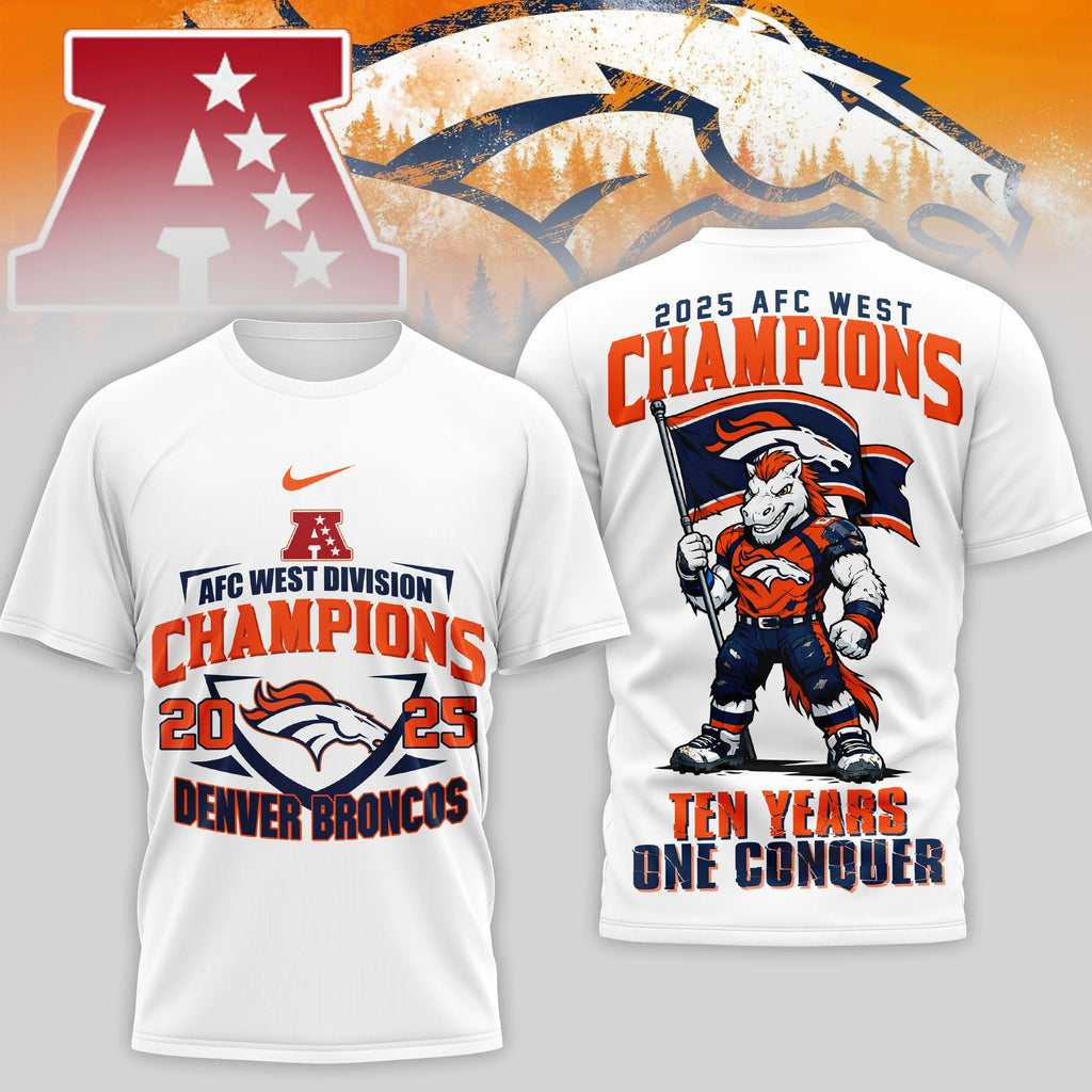 Denver Broncos NFL AFC West Champions 3D Shirt - LeagueLockerGear