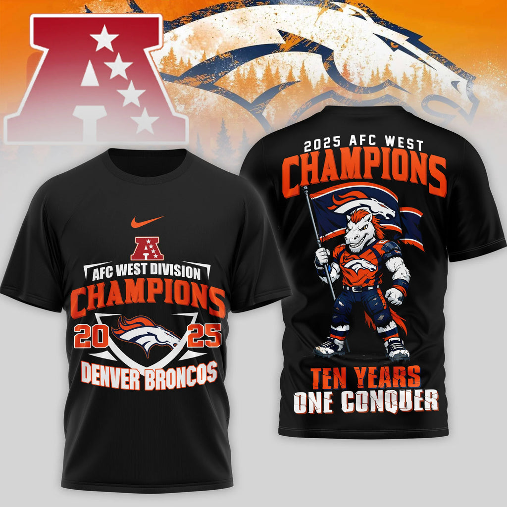 Denver Broncos NFL AFC West Champions 3D Shirt - LeagueLockerGear