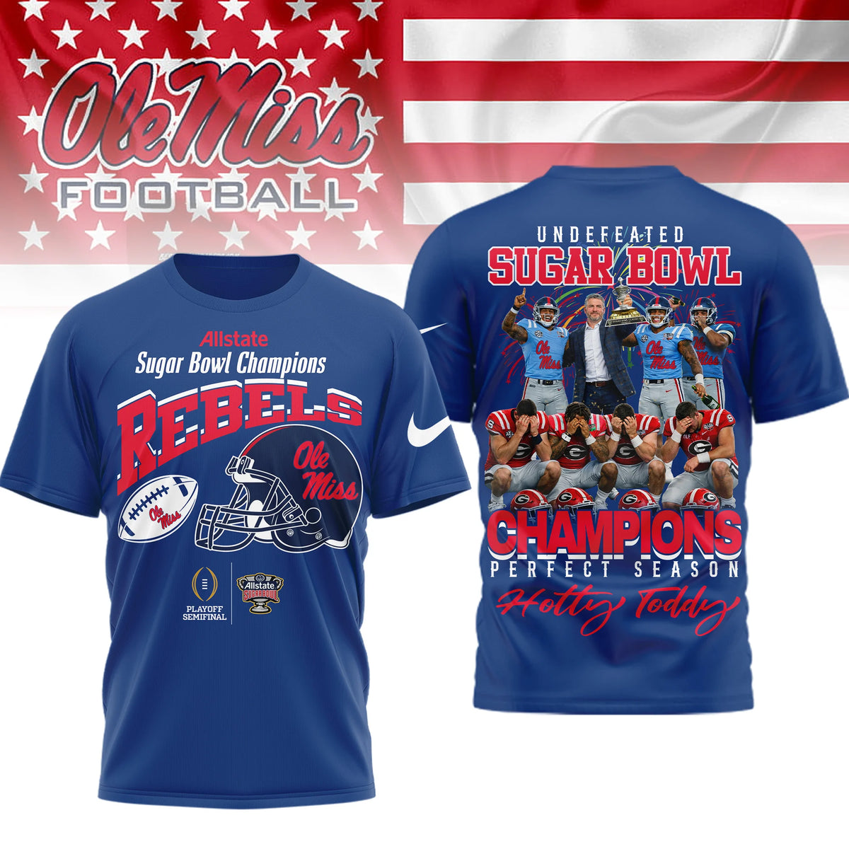 Ole Miss Rebels Sugar Bowl Champions T-Shirt - LeagueLockerGear