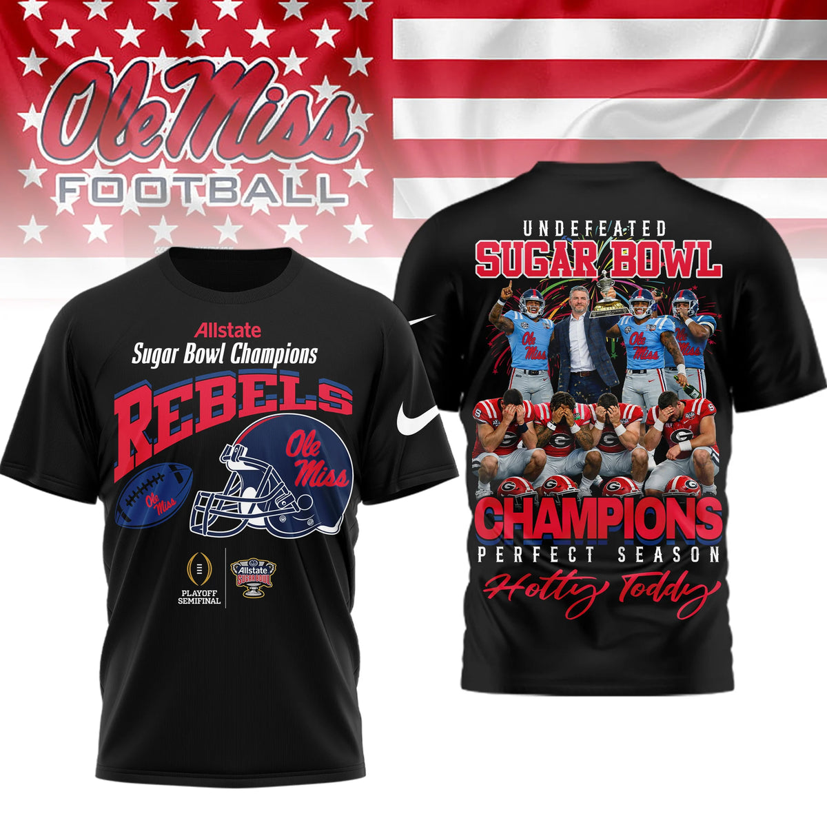 Ole Miss Rebels Sugar Bowl Champions T-Shirt - LeagueLockerGear