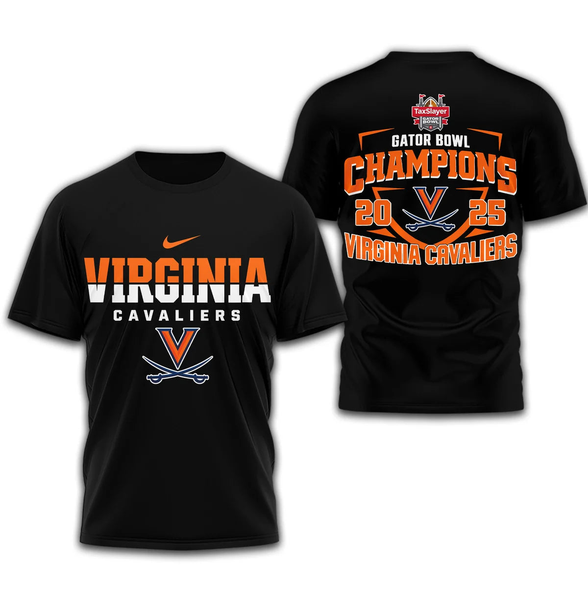 Virginia Cavaliers NCAA Gator Bowl Champions 3D TShirt - LeagueLockerGear