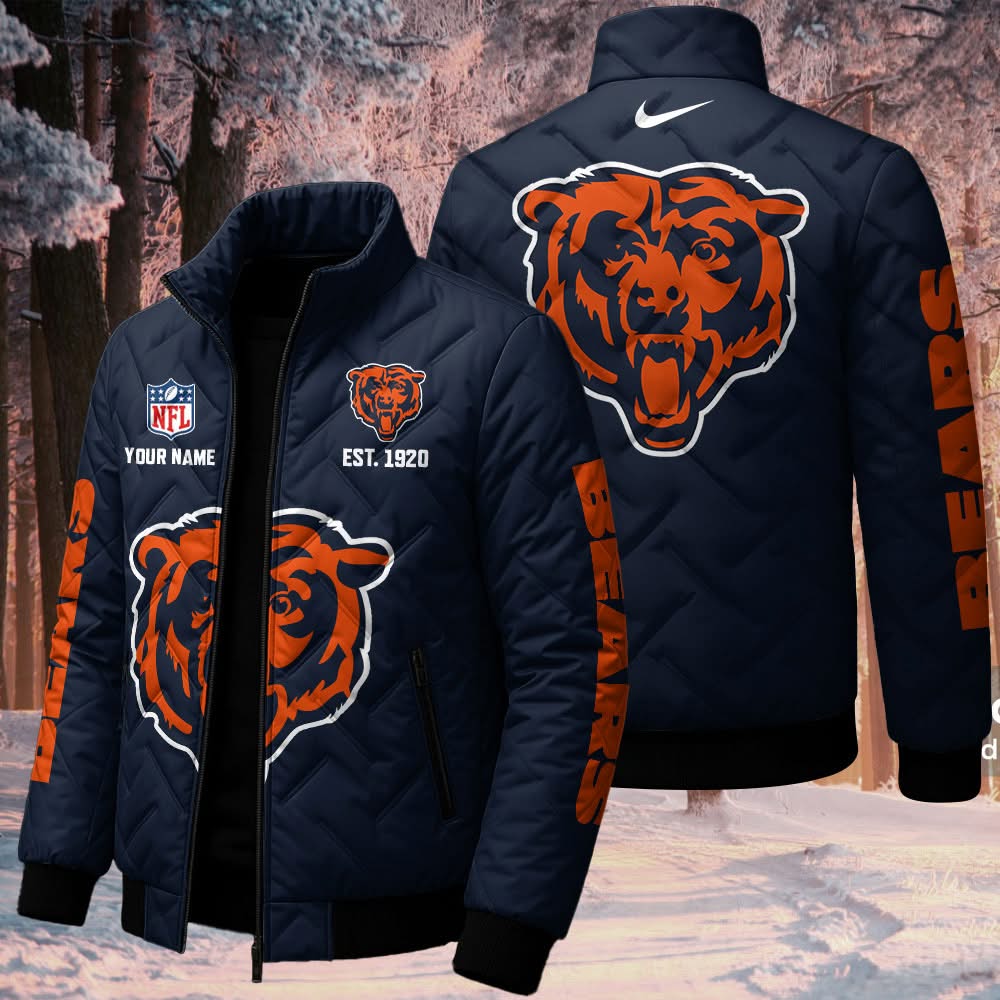 Chicago Bears NFL Personalized EST. 1920 Quilted Bomber Jacket - LeagueLockerGear