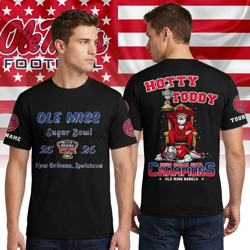 Ole Miss Rebels 2026 Sugar Bowl Champions Custom Name T-Shirt - LeagueLockerGear