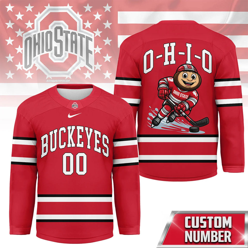 Custom Ohio State Buckeyes Hockey Jersey - LeagueLockerGear