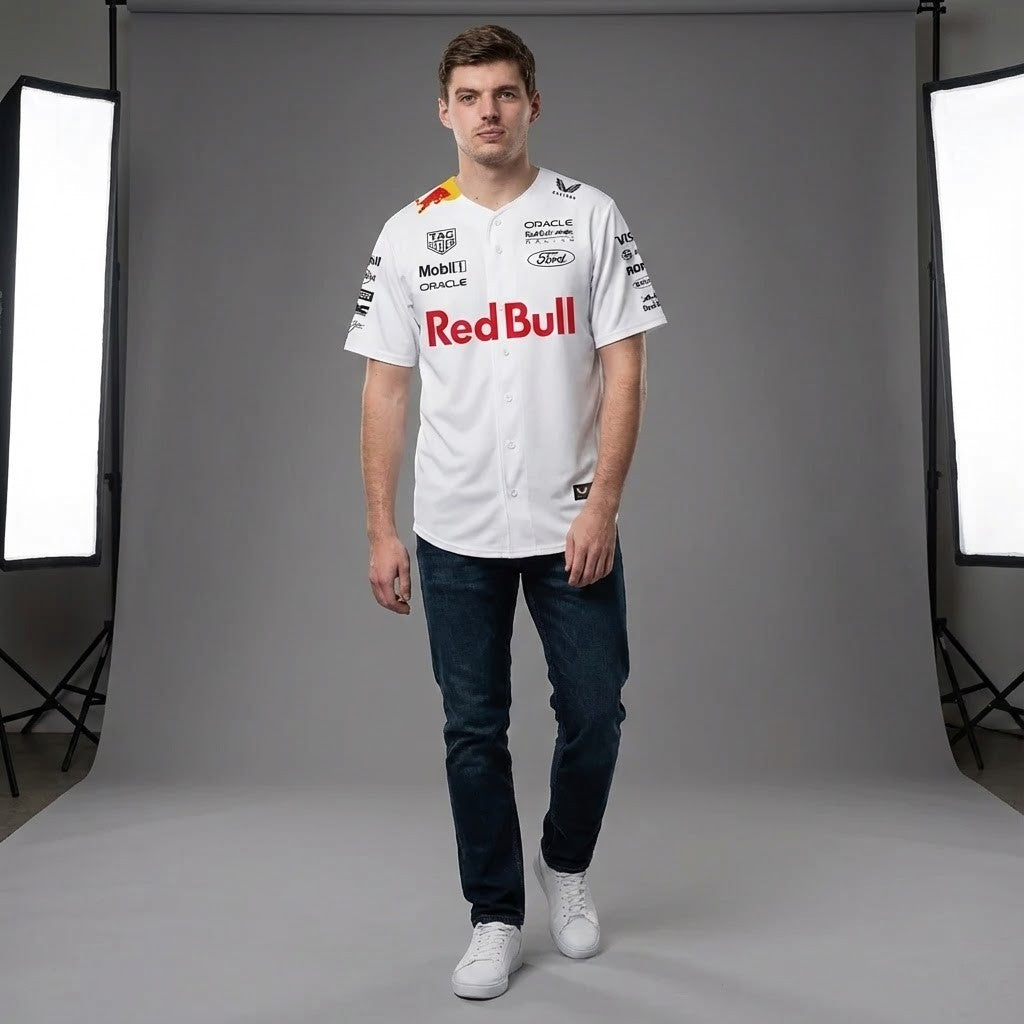 Max Verstappen Oracle Red Bull Racing Baseball Jersey Number 33 - LeagueLockerGear