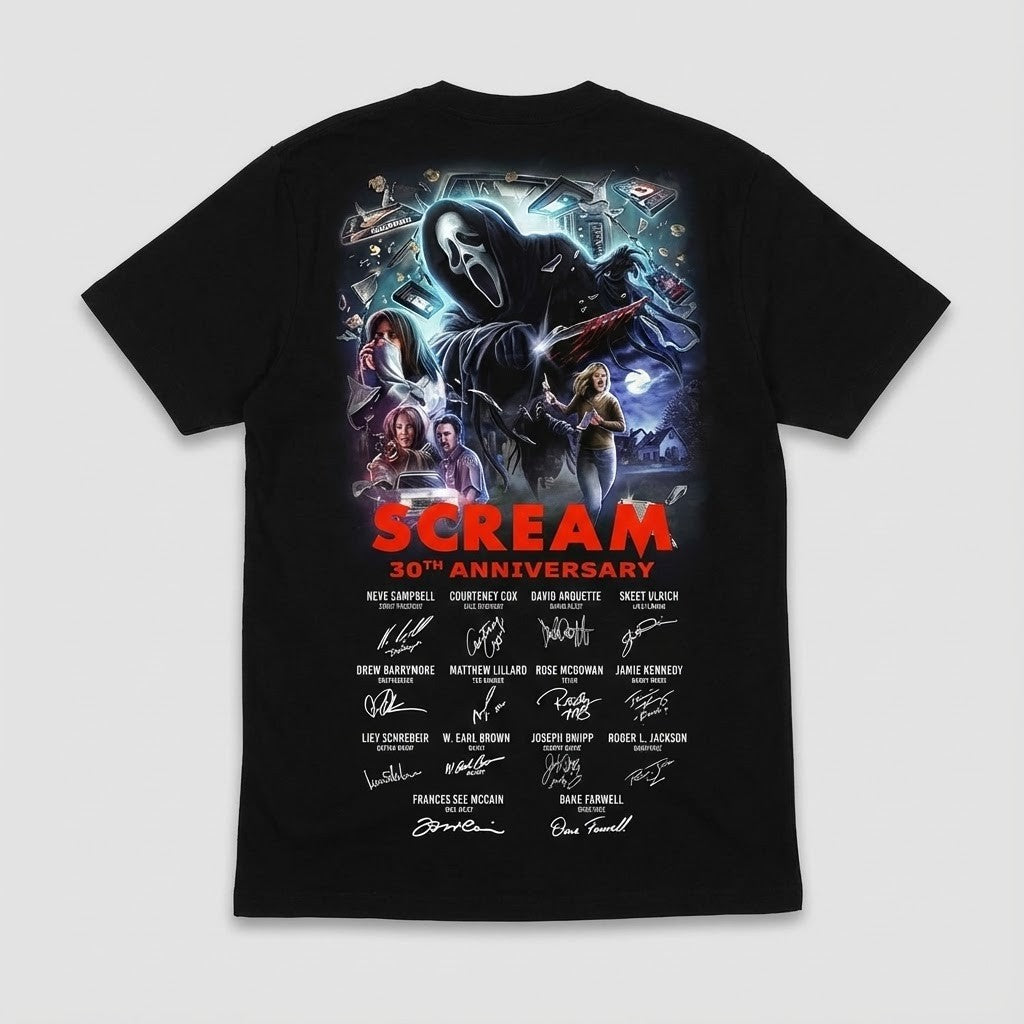 Scream 30th Anniversary T-Shirt Signatures - LeagueLockerGear