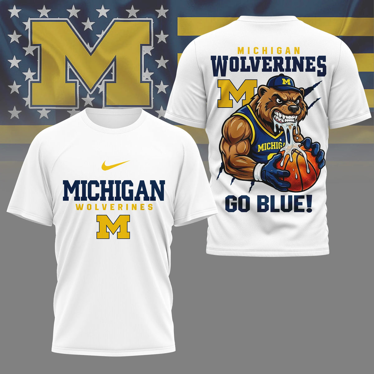 Michigan Wolverines Basketball Mascot Go Blue T-Shirt - LeagueLockerGear