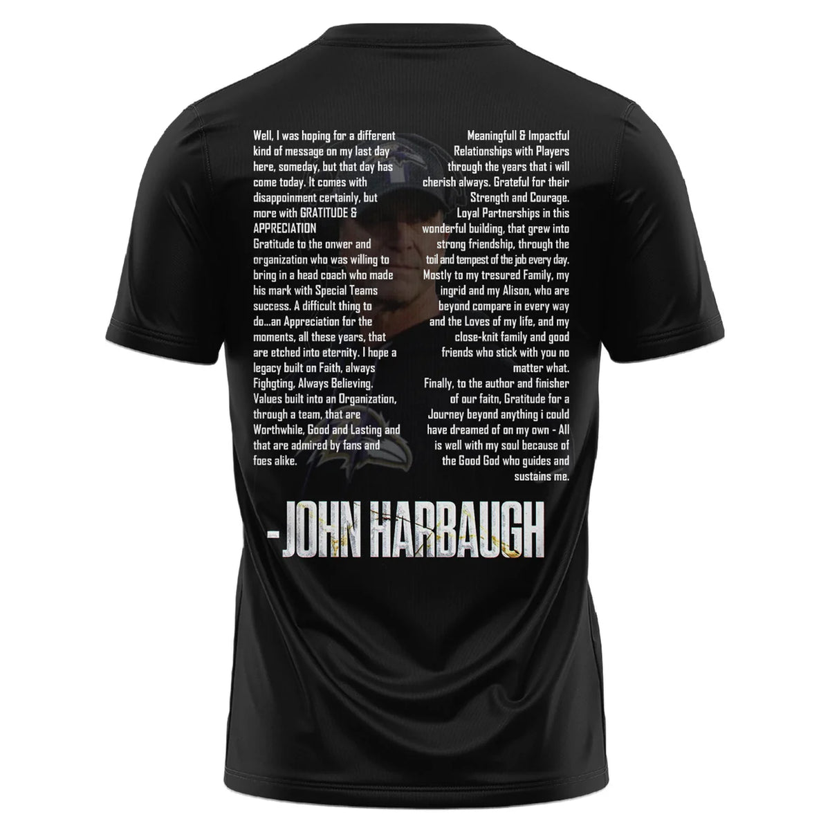 Baltimore Ravens Thank You John Harbaugh Signature T-Shirt - LeagueLockerGear