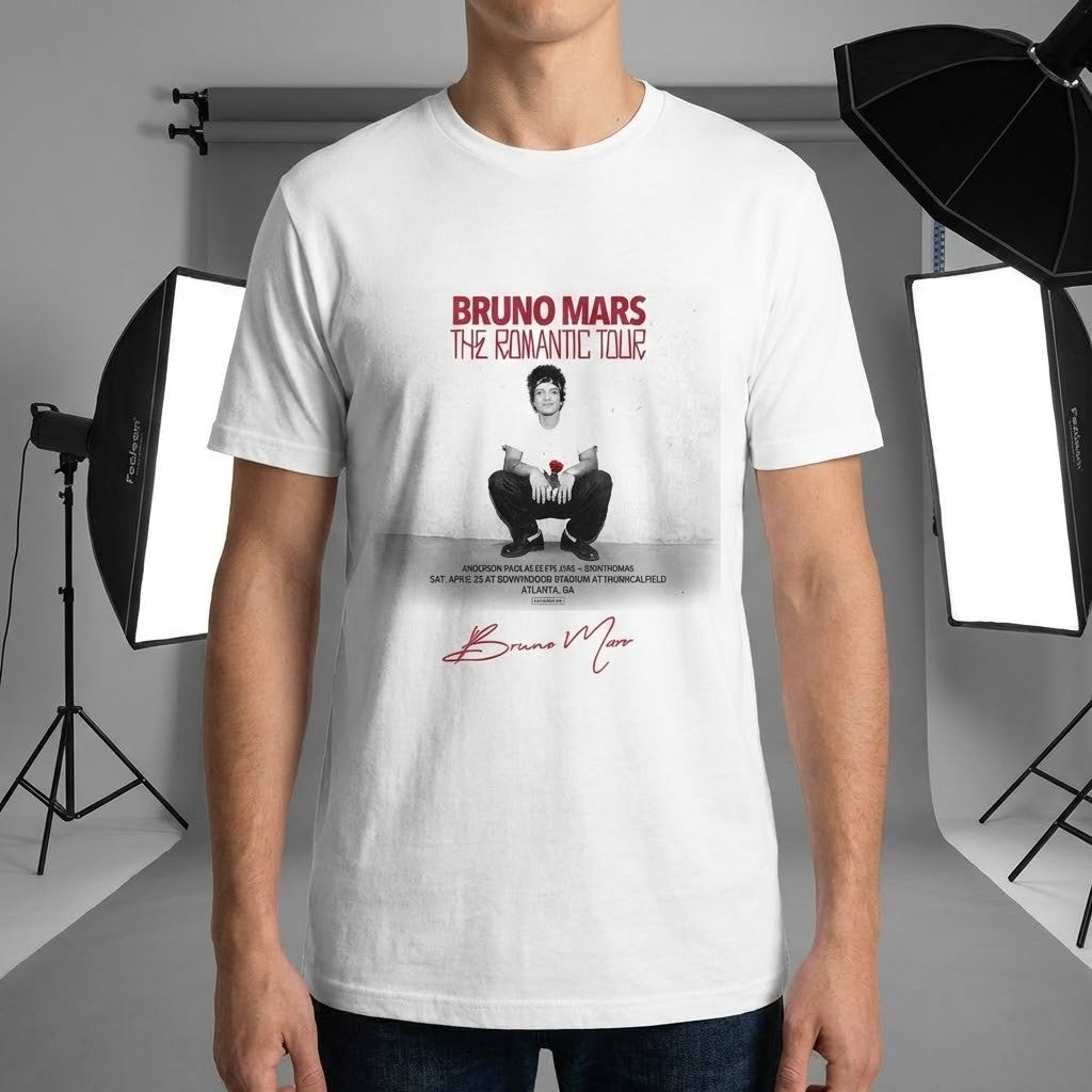 Bruno Mars The Romantic Tour Dates T-Shirt - LeagueLockerGear