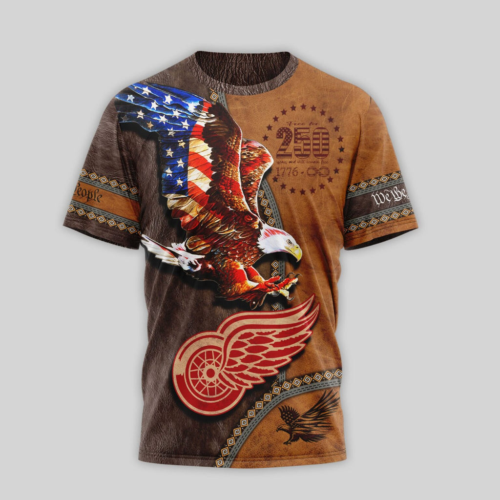 Detroit Red Wings US 250th Anniversary T-Shirt - LeagueLockerGear