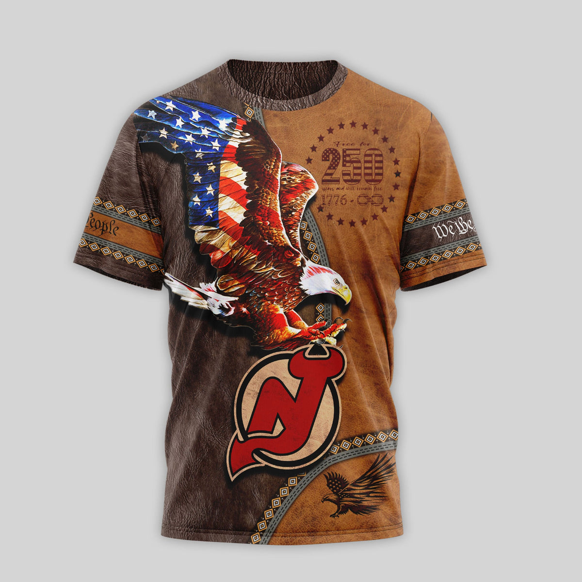 New Jersey Devils USA 250th Anniversary 3D T-Shirt - LeagueLockerGear