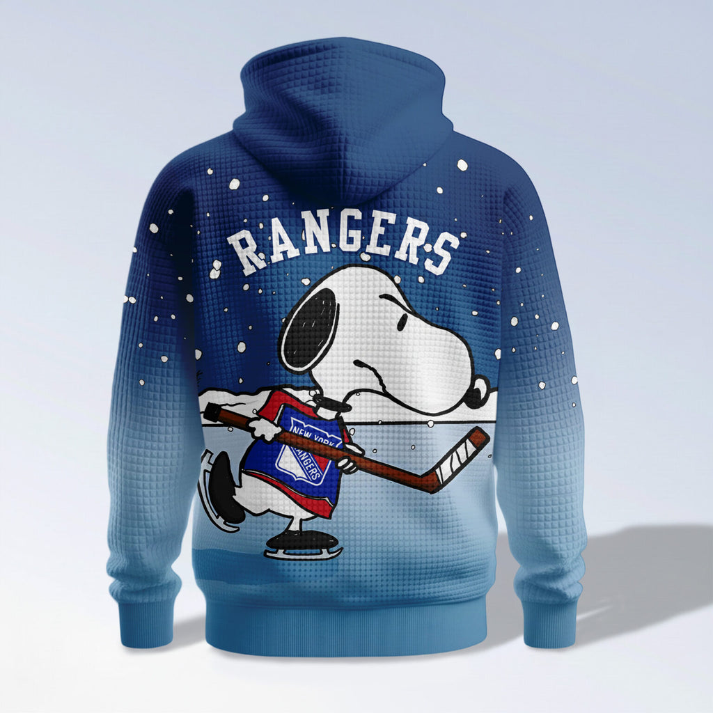 New York Rangers Snoopy Peanuts Hockey Hoodie - LeagueLockerGear