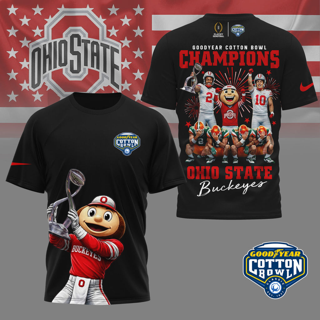 Ohio State Buckeyes Goodyear Cotton Bowl Champions T-Shirt - LeagueLockerGear