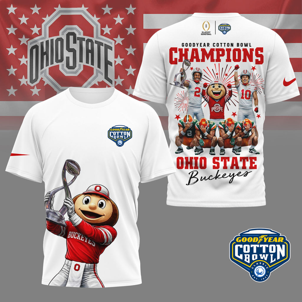 Ohio State Buckeyes Goodyear Cotton Bowl Champions T-Shirt - LeagueLockerGear