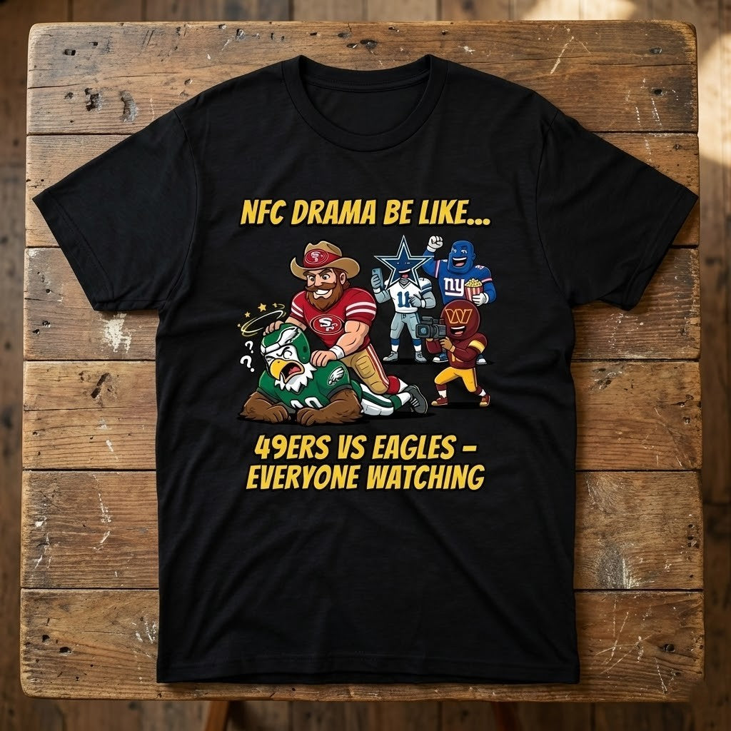 49ers vs Eagles NFC Drama Everyone Watching T-Shirt - LeagueLockerGear