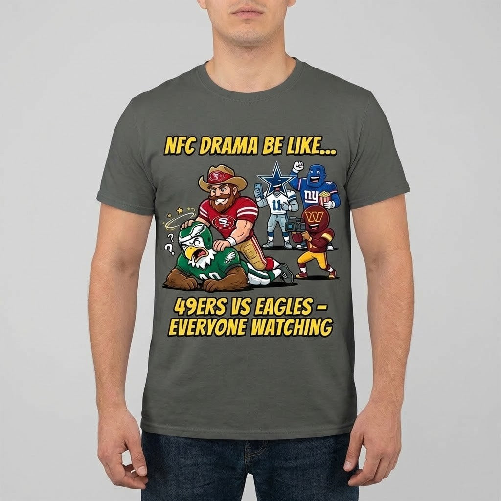 49ers vs Eagles NFC Drama Everyone Watching T-Shirt - LeagueLockerGear