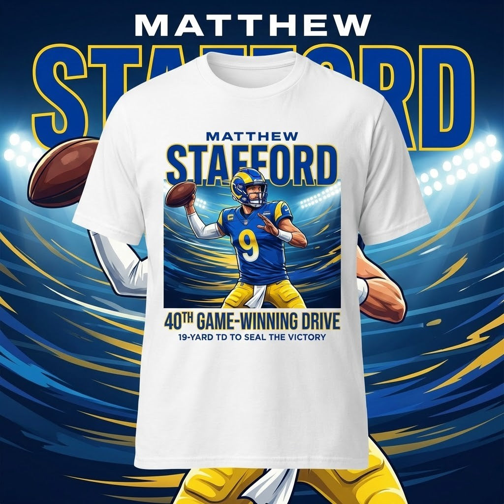 Matthew Stafford 40th Game-Winning Drive T-Shirt - LeagueLockerGear
