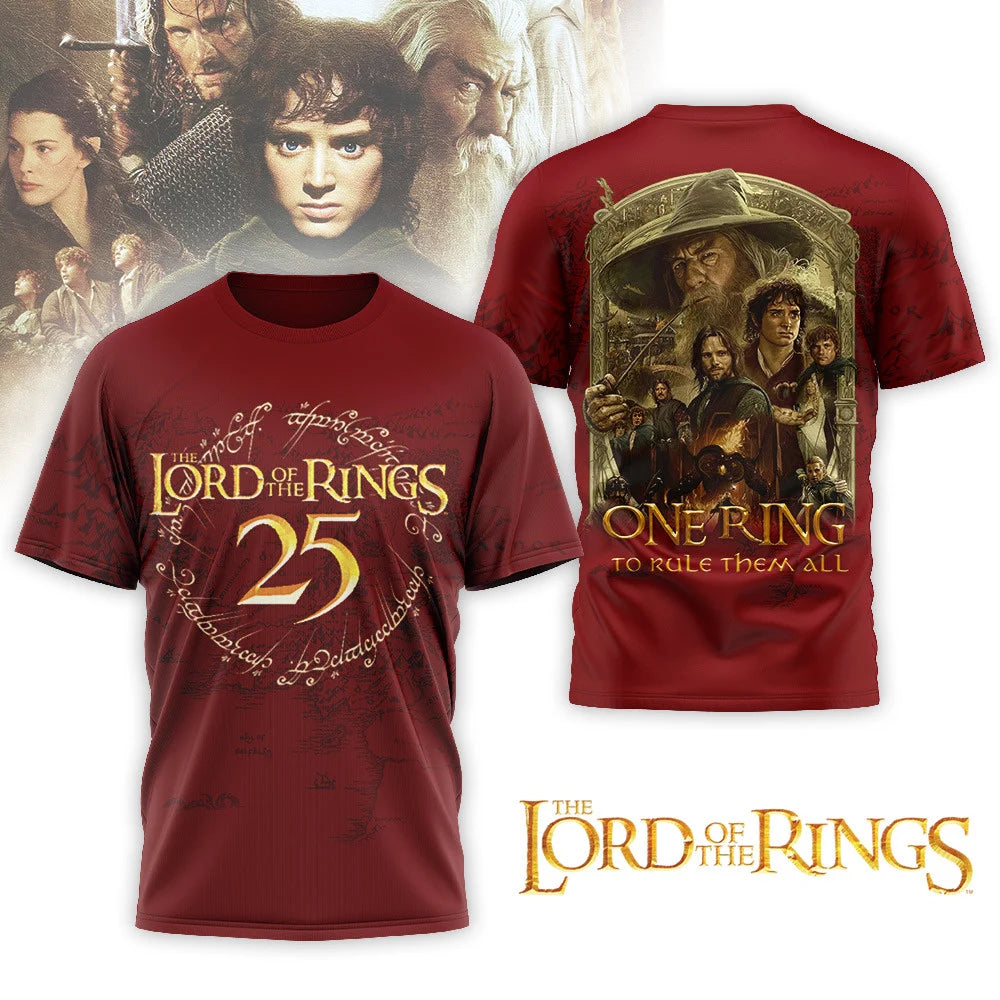 The Lord of the Rings 25th Anniversary One Ring To Rule Them All T-Shirt - LeagueLockerGear